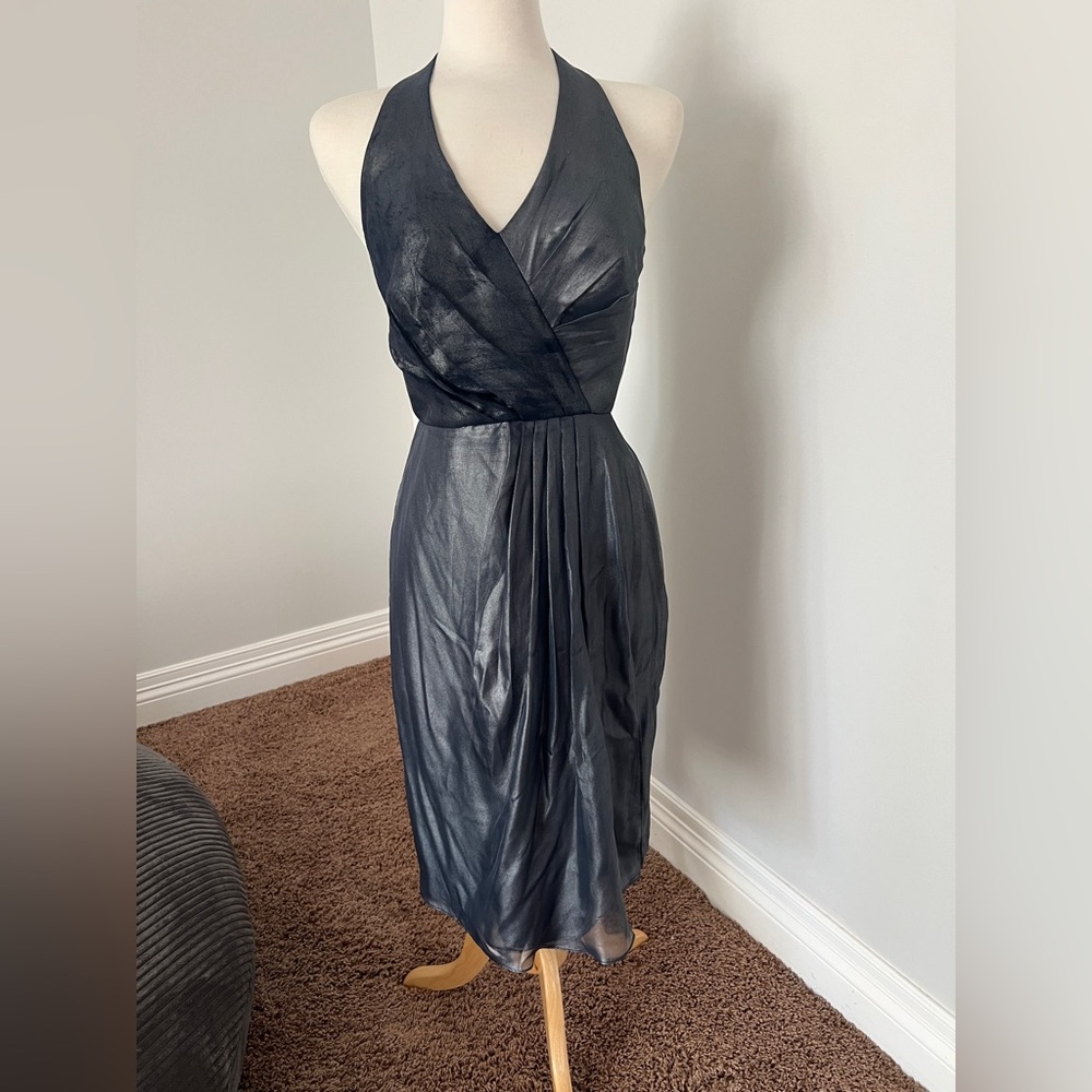 Vera wang metallic halter dress size 4